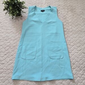 Topshop Aqua Sleeveless Mod Mini-Dress, Size 2